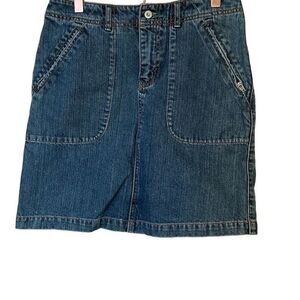 Eddie Bauer Zippered Pocket Pencil Denim Mini Skirt Medium Wash Size 2P